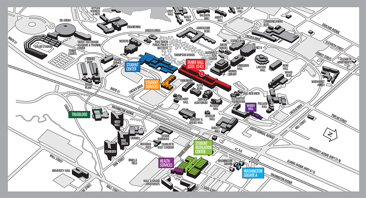 SIU-C campus map