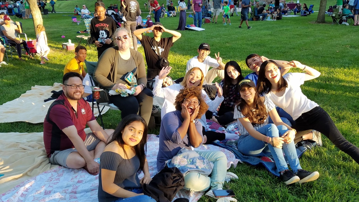CESL students having a picnic