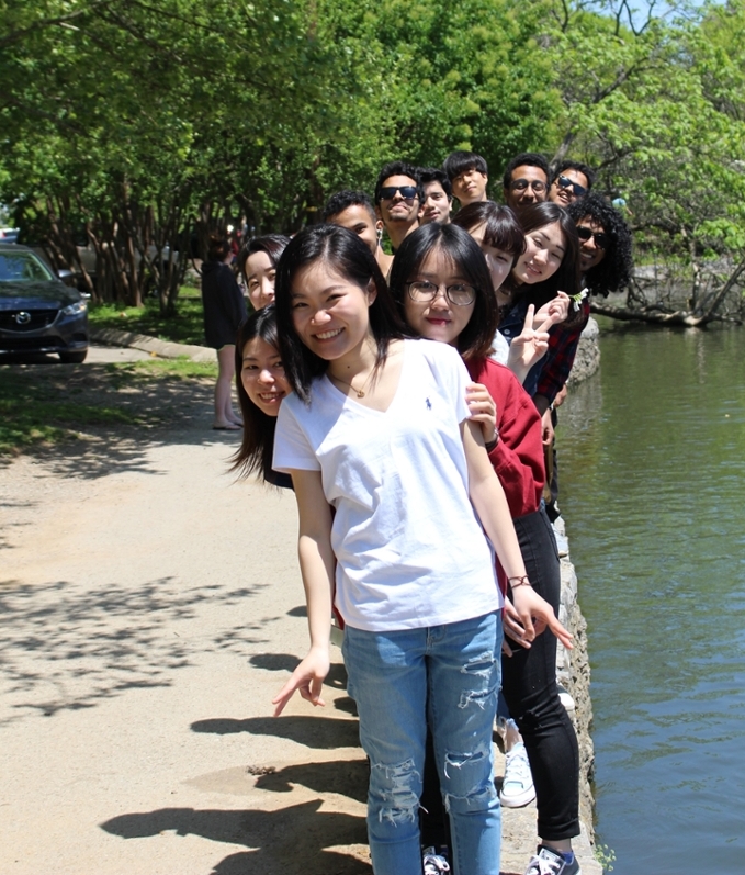 CESL group walk at a river