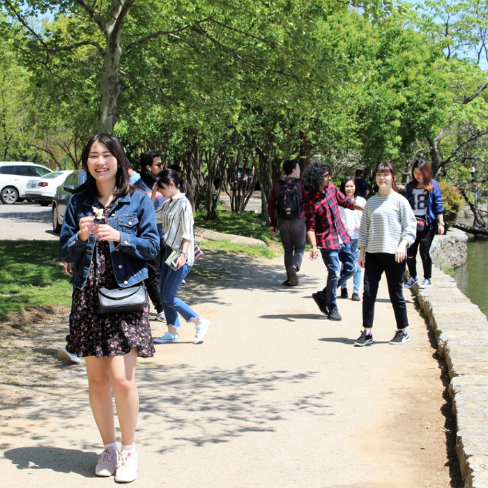 CESL students on a river walk